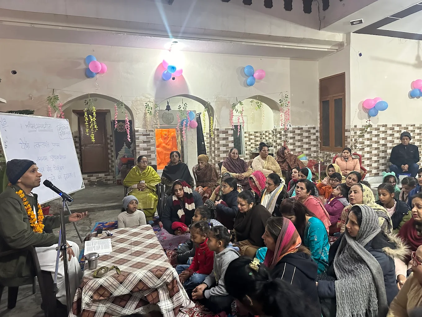 Meditation session in peaceful temple garden surroundings