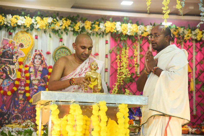 Meditation session in peaceful temple garden surroundings